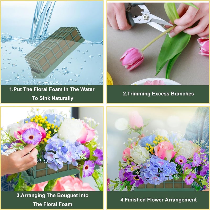 IHDYPPEW 6 Pack Floral Foam Cage, Premium Floral Cage Foam Box for Fresh and Artificial Flowers – Perfect for Wedding, Home and Garden Decorations(11.8 x 4.7 x 3.15 inch) - Image 3